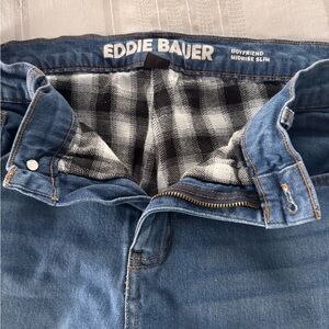 Eddie Bauer Midrise Slim Boyfriend Jeans flannel lined